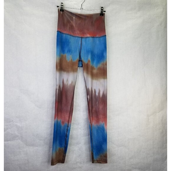 Beyond Yoga 7/8 Leggings Women's S Multi Color Red Blue Stripe Lux High Waisted - Picture 1 of 14